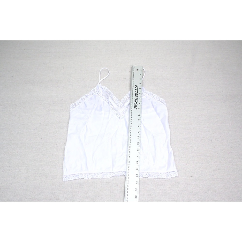 Christian Dior Womens White Camisole Floral Lace Trim V Neck Satin Cord Straps - Picture 3 of 8